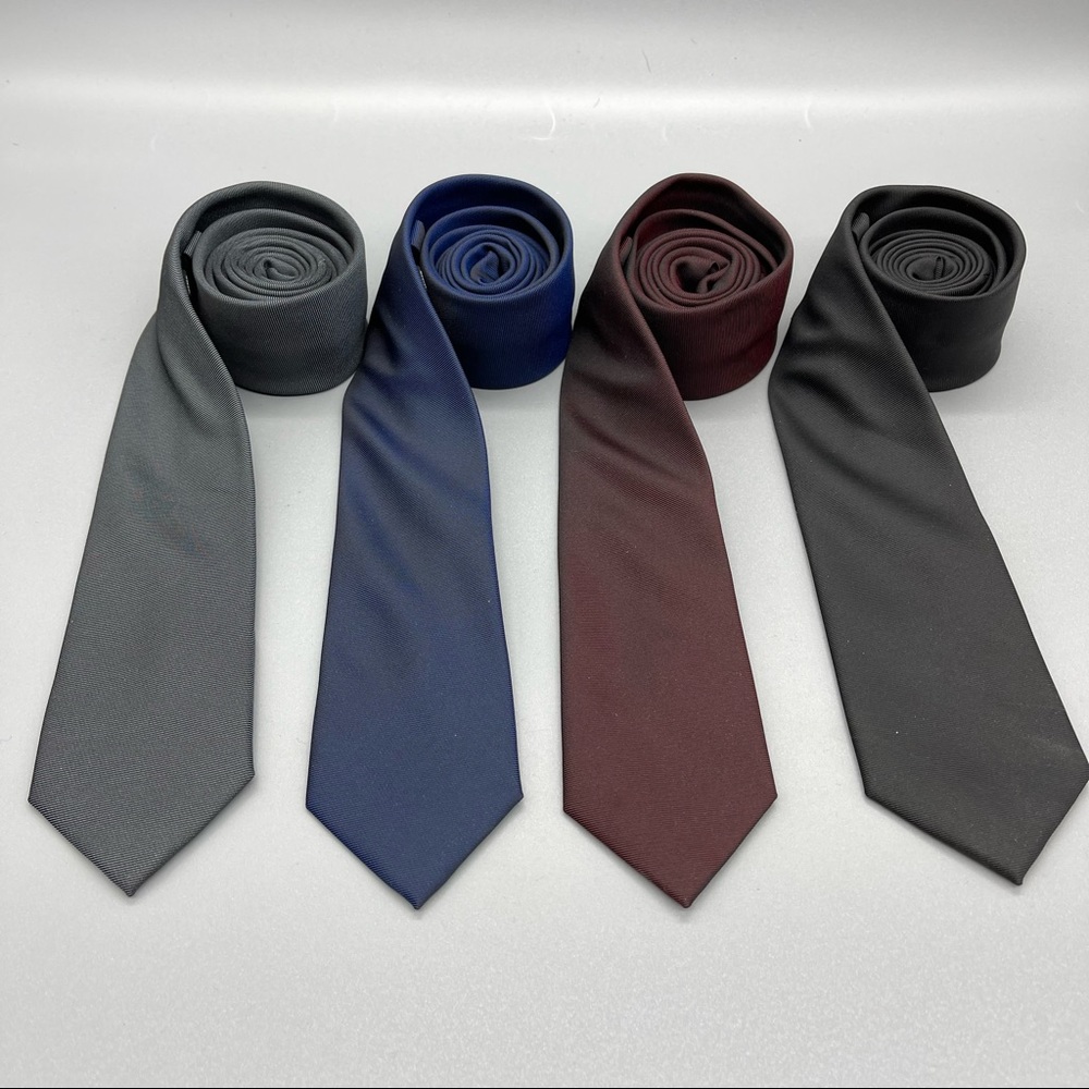 Zenxus Men’s 4-pack Solid Slim 2 1/2 inch Cotton Necktie